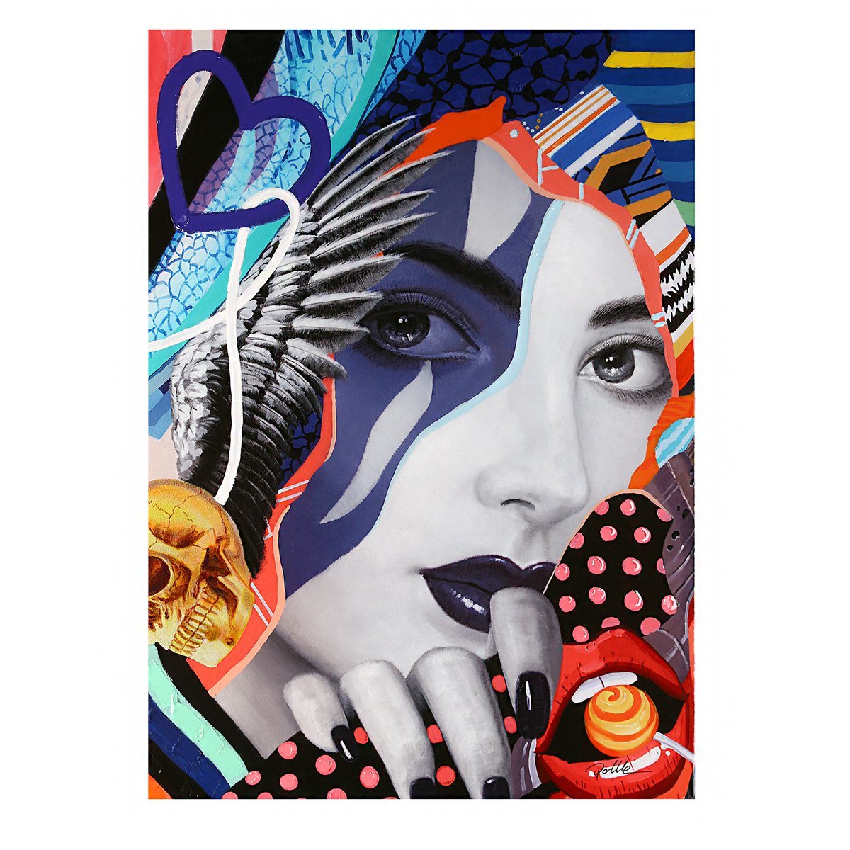Bild"Street Art Lady"m.Lolly,bunt 70x100cm