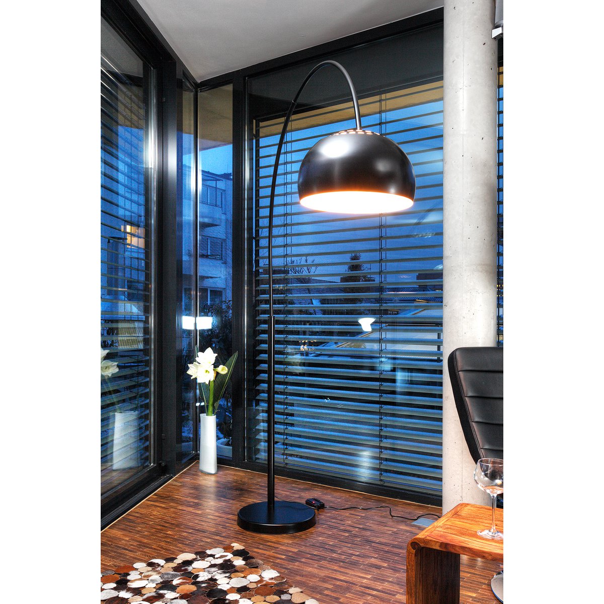 Bogenlampe 195 cm schwarz