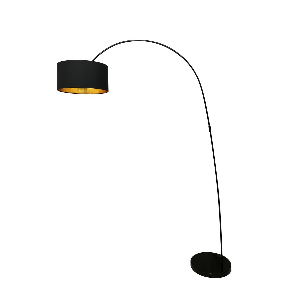 Elegante Bogenlampe in Schwarz – 201 cm Höhe