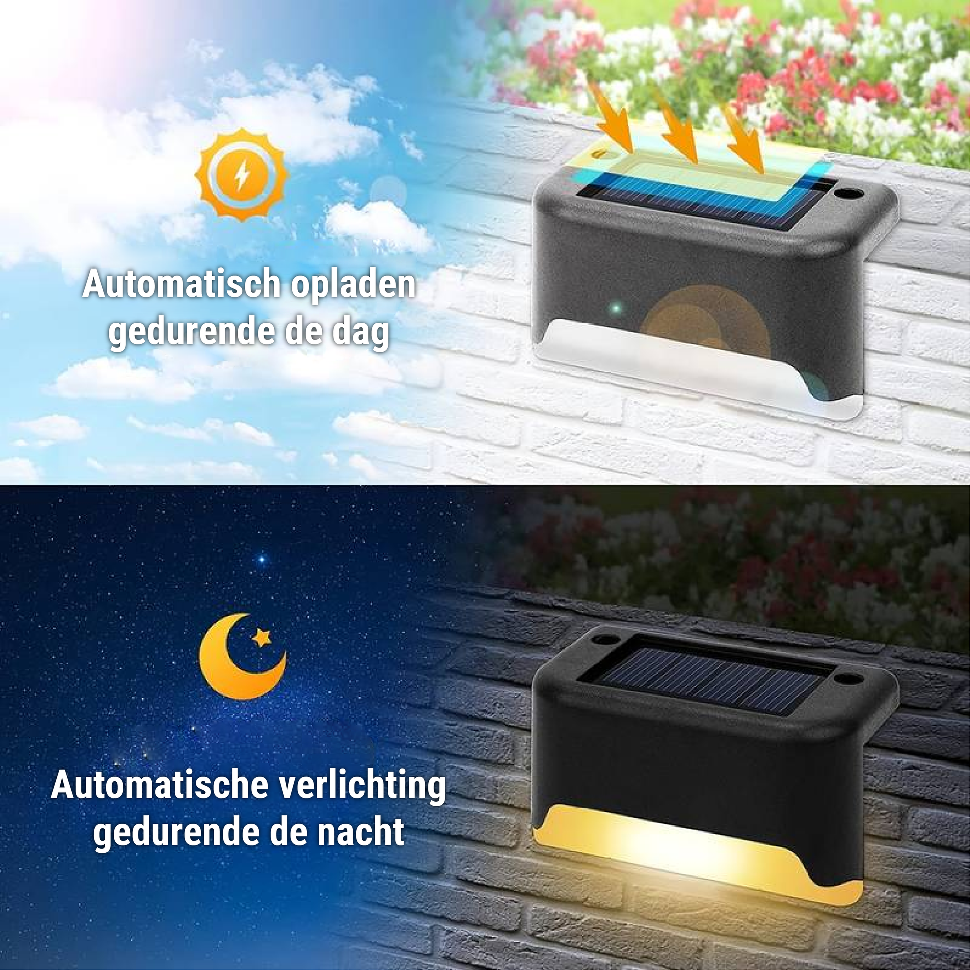 Elegante Solar Wandleuchte Außen | Kabellos, Automatisches Ein- und Ausschalten, Umweltfreundlich, IP65, Stimmungsvolle Gartenbeleuchtung-3