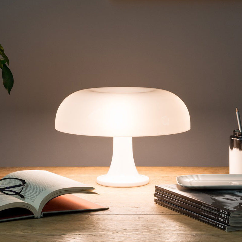 Minimalistische Tischlampe im Pilzdesign | LED Tischleuchte für Stilvolles Ambiente, Dimmbar, Skandinavische Eleganz, 22 x 32 cm-2
