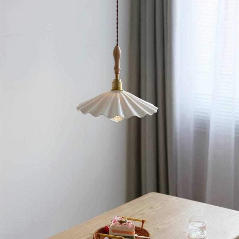 Elegante Pendelleuchte mit Holzhalterung und Geflochtener Schnur | Stilvolle Hängelampe für Esstisch und Wohnräume-4