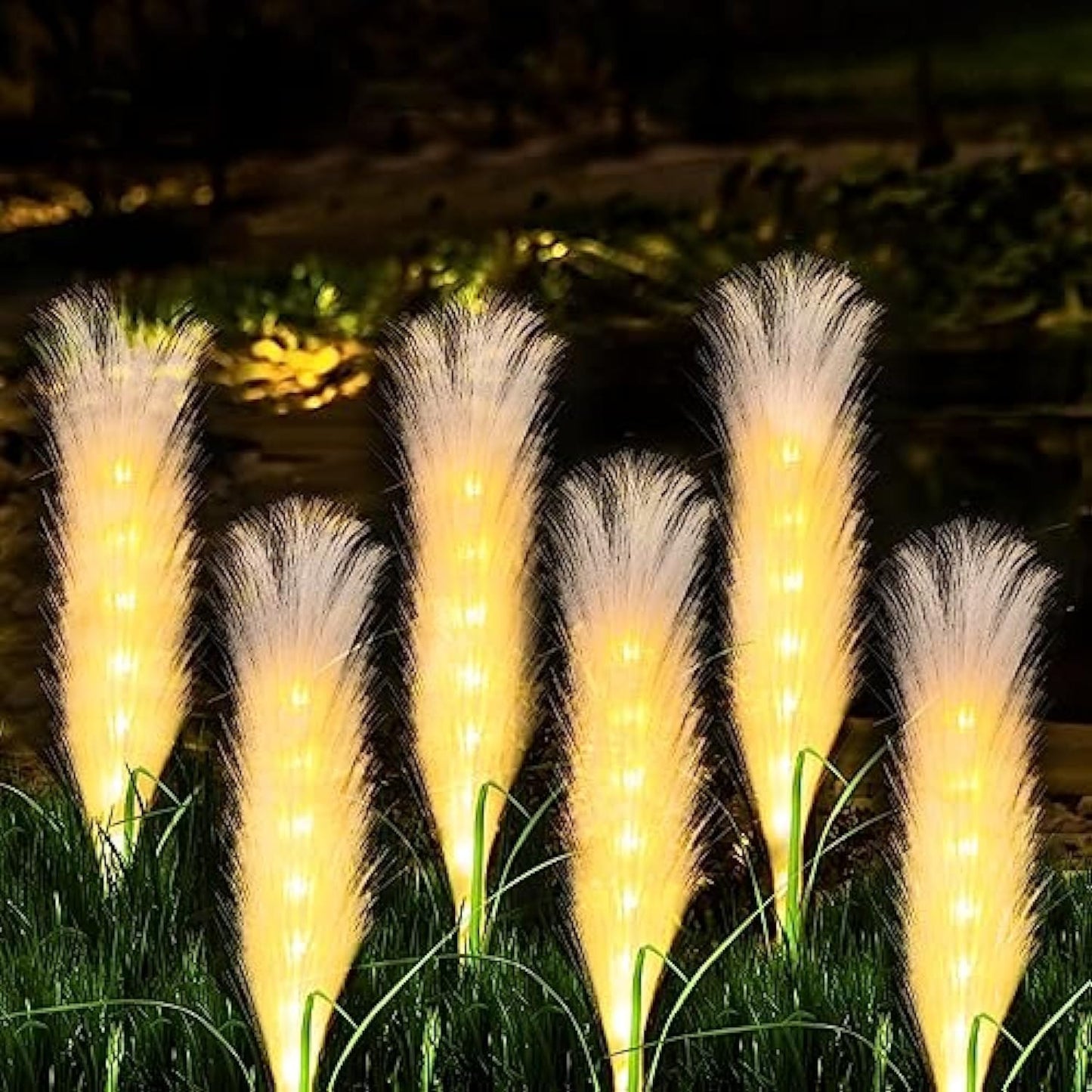 Elegante Solar Außenleuchte im Schilfrohrdesign | Wetterfest, Automatische Dämmerungserkennung, 4er Set für Garten und Terrasse-1