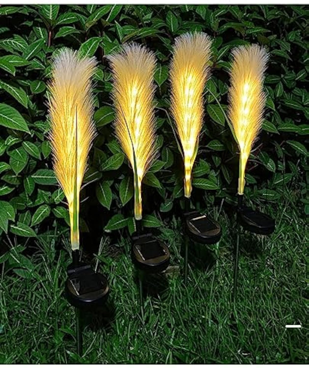 Elegante Solar Außenleuchte im Schilfrohrdesign | Wetterfest, Automatische Dämmerungserkennung, 4er Set für Garten und Terrasse-6
