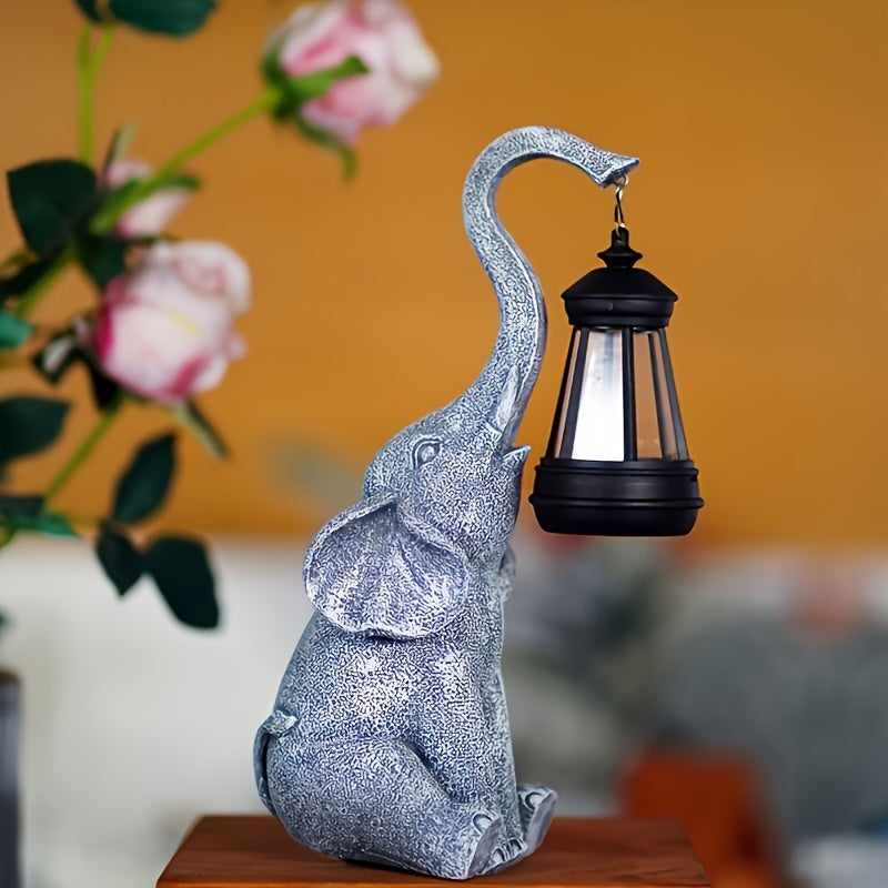Sanfter Elefant Solarlampe für Garten und Innenräume | Charmante Solarleuchte mit Warmem Licht und Automatischer Beleuchtung-3