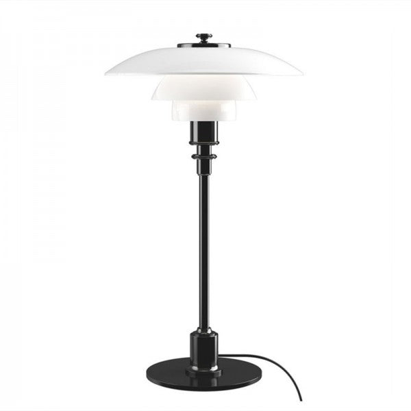 Variant image for Moderne Disc Tischlampe aus Metall und Opalglas | Elegante Nachttischlampe mit Diffuser und Praktischem Tastschalter, 46 cm hoch-2