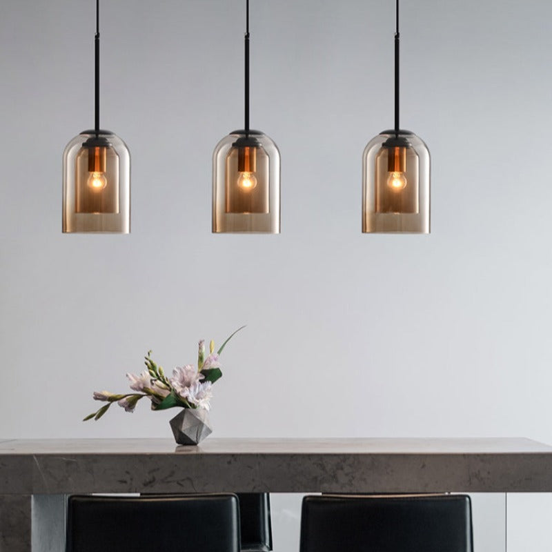 Mica Pendelleuchte im Mid-Century Stil – Dimmbar, Rauchgrau und Rost, Ideal als Esszimmerlampe oder Hängeleuchte-6