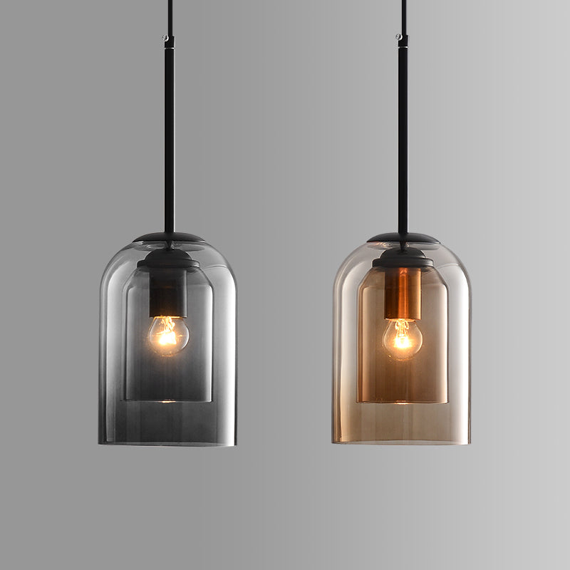 Mica Pendelleuchte im Mid-Century Stil – Dimmbar, Rauchgrau und Rost, Ideal als Esszimmerlampe oder Hängeleuchte-2