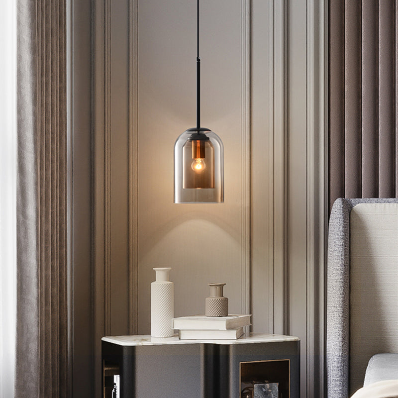 Mica Pendelleuchte im Mid-Century Stil – Dimmbar, Rauchgrau und Rost, Ideal als Esszimmerlampe oder Hängeleuchte-3