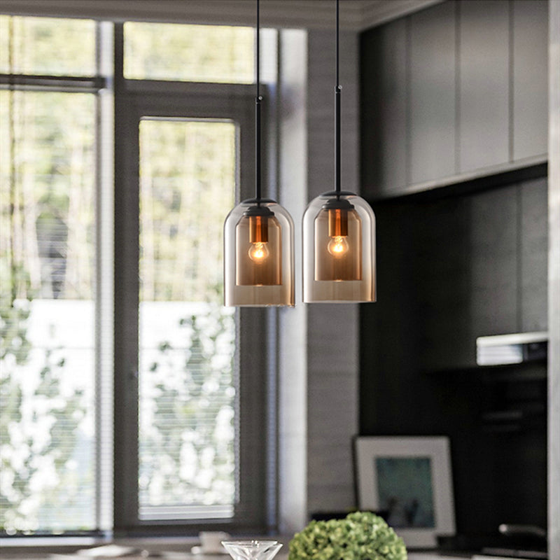 Mica Pendelleuchte im Mid-Century Stil – Dimmbar, Rauchgrau und Rost, Ideal als Esszimmerlampe oder Hängeleuchte-4