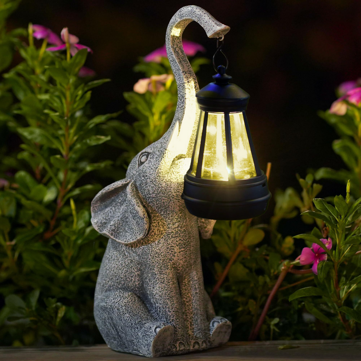 Sanfter Elefant Solarlampe für Garten und Innenräume | Charmante Solarleuchte mit Warmem Licht und Automatischer Beleuchtung-1