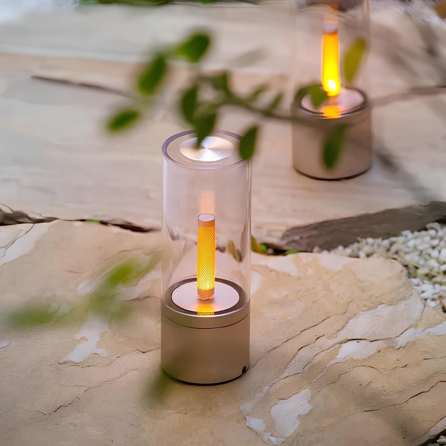 Elegante Akku Tischleuchte | Dimmbar Glasrohrlampe 2