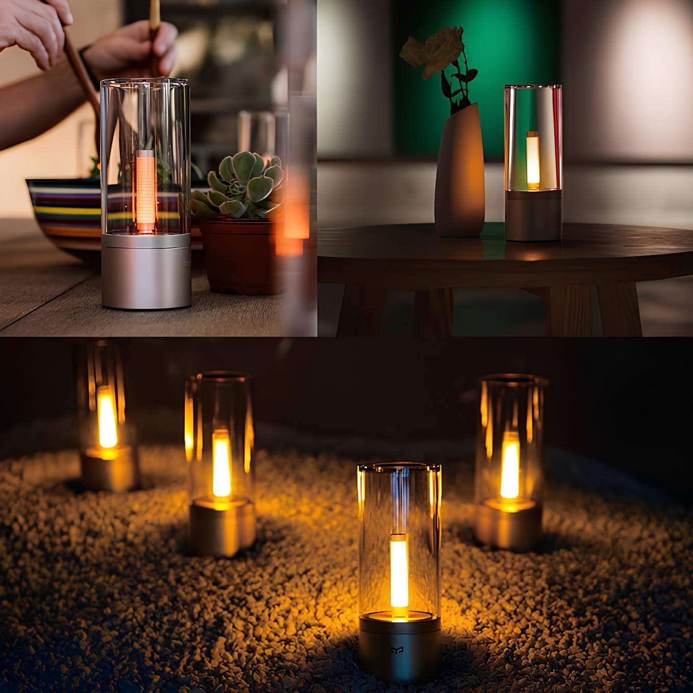 Elegante Akku Tischleuchte | Dimmbar Glasrohrlampe 3