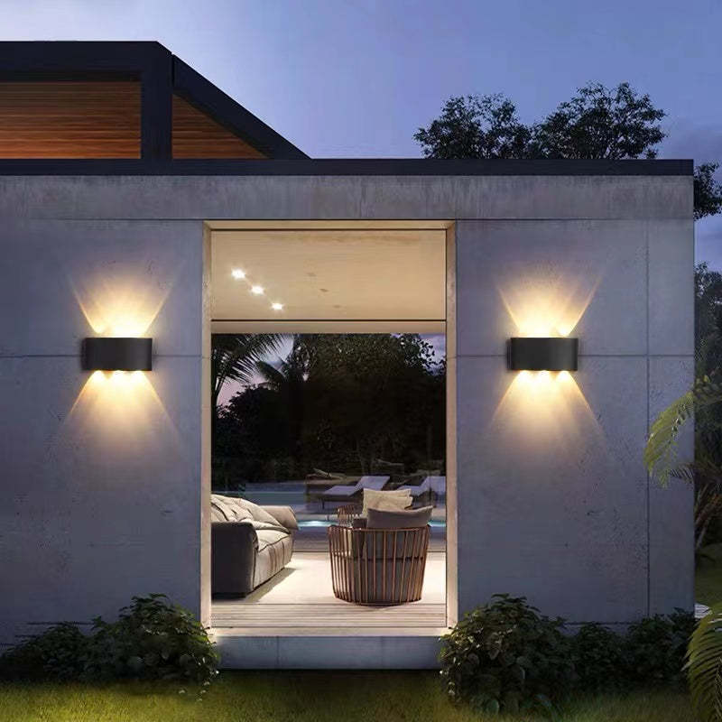 Moderne Wasserdichte LED-Außenwandleuchte aus Aluminium | Stilvolles Design mit Einzigartiger Lichtverteilung, 4W-12W-5