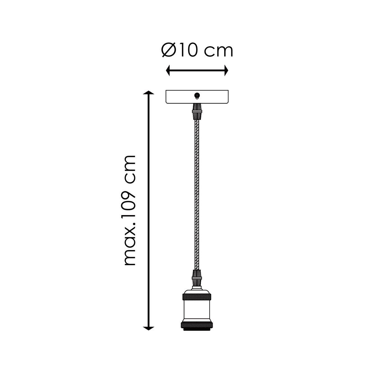 Hängelampe Basic – Gebürsteter Stahl – 10 x 10 x 109 cm