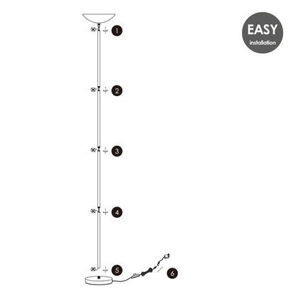 Easy 180 LED Stehleuchte – Moderner gebürsteter Stahl