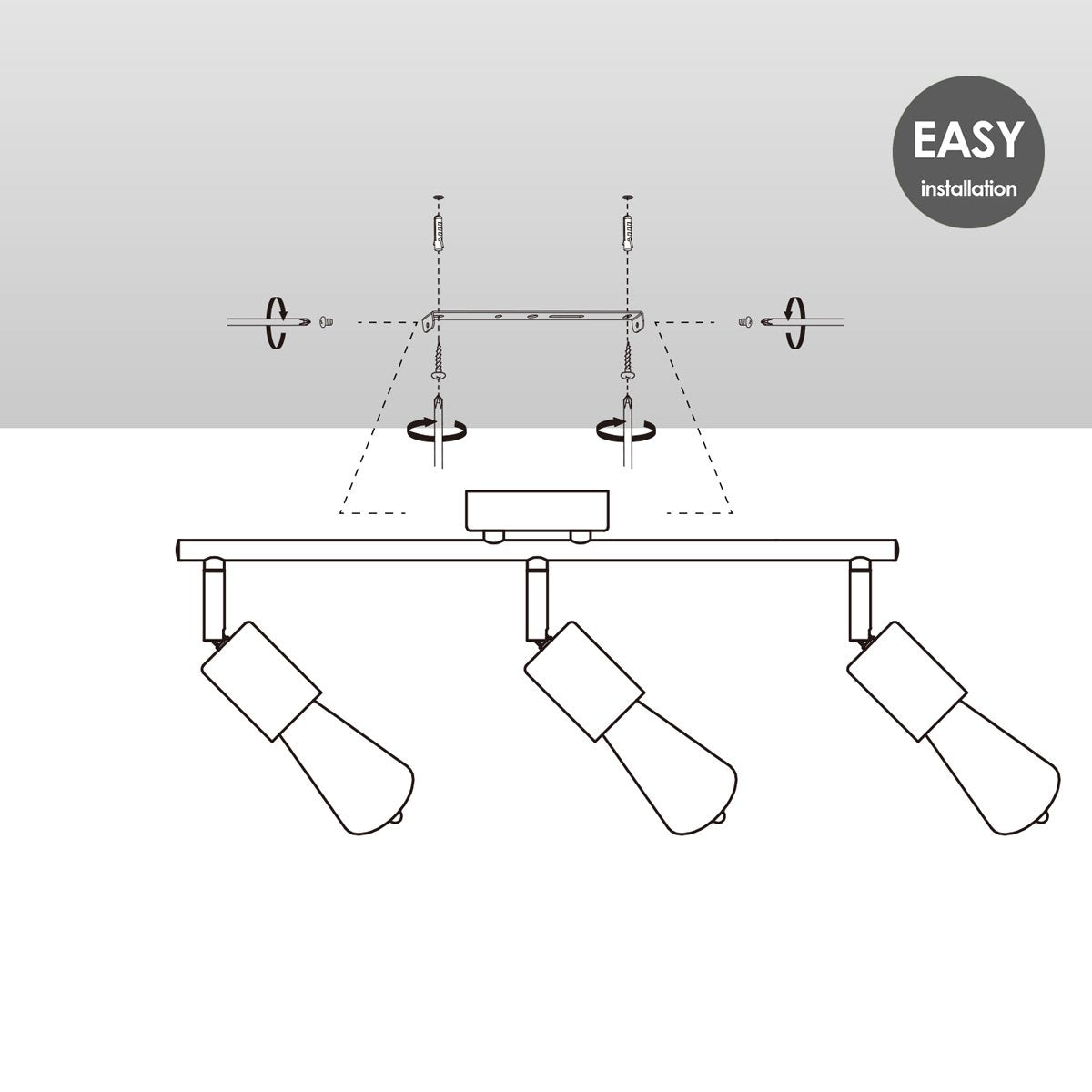 Aufbaustrahler Spy 3 - inkl. dimmbarer LED-Lampe - Schwarz