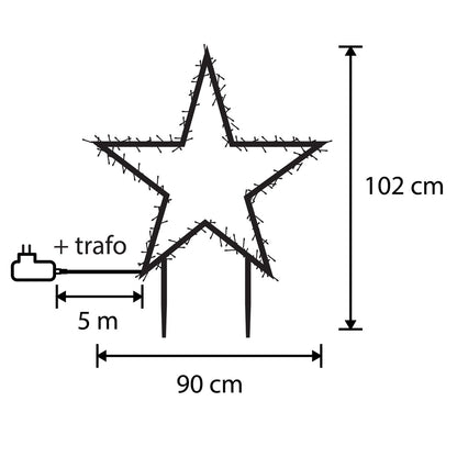 Luca Smart Lighting Gartenstecker mit 120 LED-Leuchten – H102 x Ø90 cm – RGB