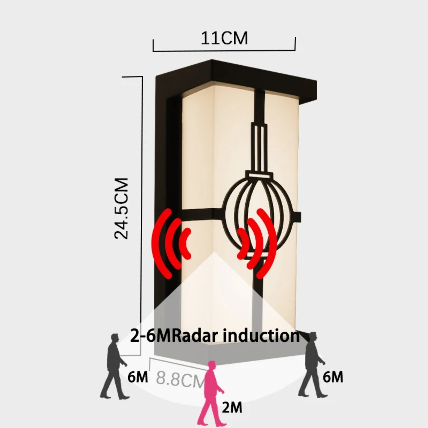 LumeRadar | Moderne LED-Außenwandleuchte mit IP65 & Radarsensor