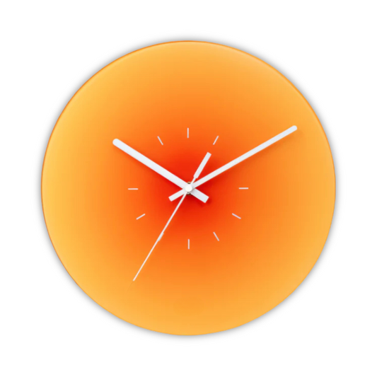 Sonnenuntergang | Große Wanduhr Modern aus Glas 1