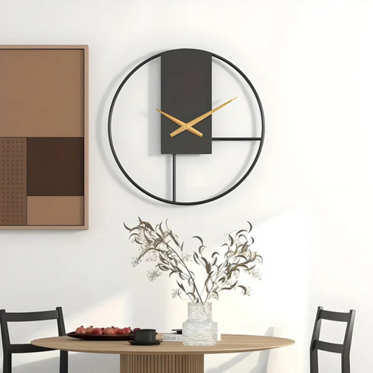 Aurum | Große Wanduhr Modern Schwarz 40 cm Minimalistisch 1
