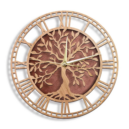 Wurzeln | Große Holzwanduhr Modern für Stilvolles Wohnen 2