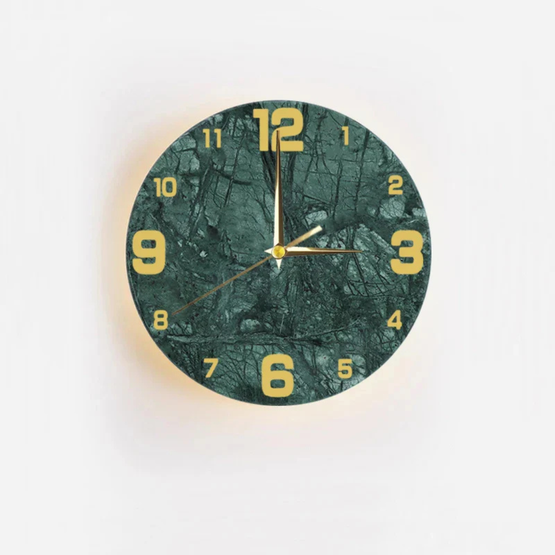 Secunda | Moderne Marmor LED Wanduhr 23 cm 6