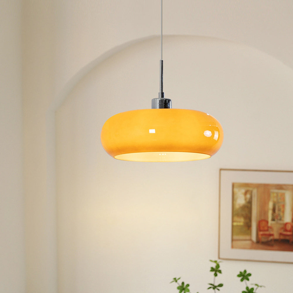 Hailie | Pendelleuchte Orange/Weiß 28 cm Glas 1