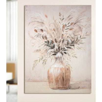 Holz/Leinen Bild "Blumenstrauß"