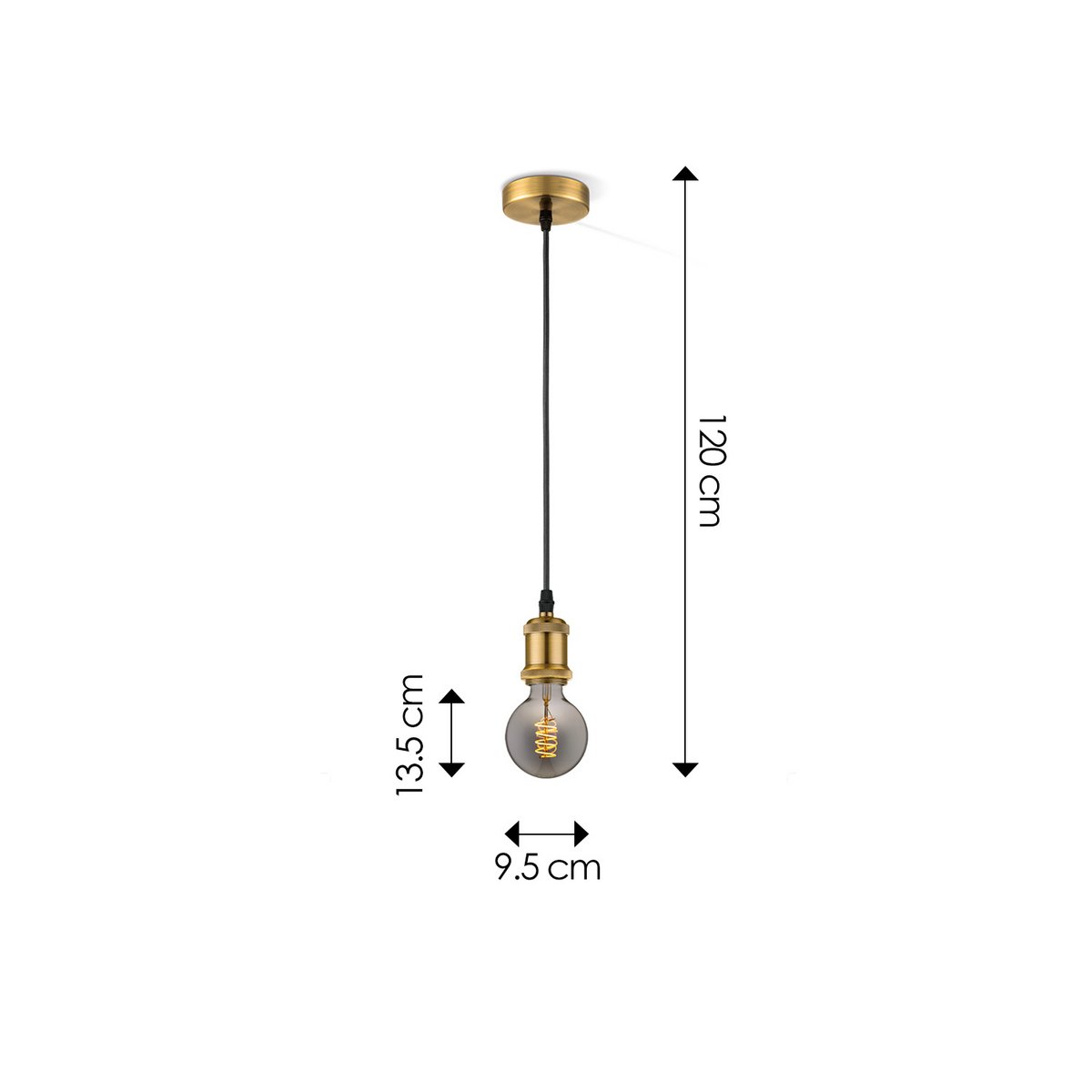 Hängelampe Bronze Vintage - G125 - dimmbar E27 Rauch