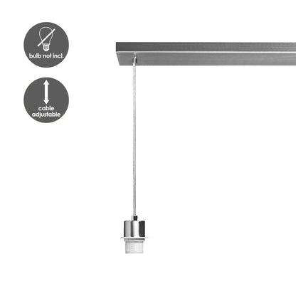 Hängelampe Beam 3L, E27, schwarzer Lampenschirm, 30cm