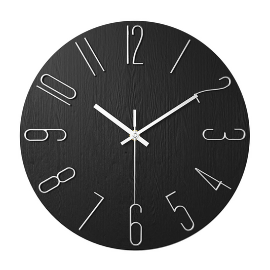 Moderne Wanduhr Schwarz | Zeitlose Wanddekoration 30 cm 4