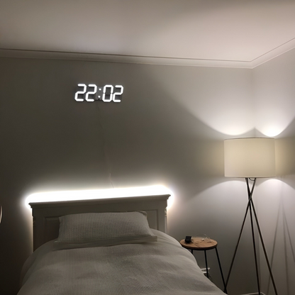 Moderne 3D-LED Wanduhr Schwarz | Digitale Küchenuhr Hingucker 2