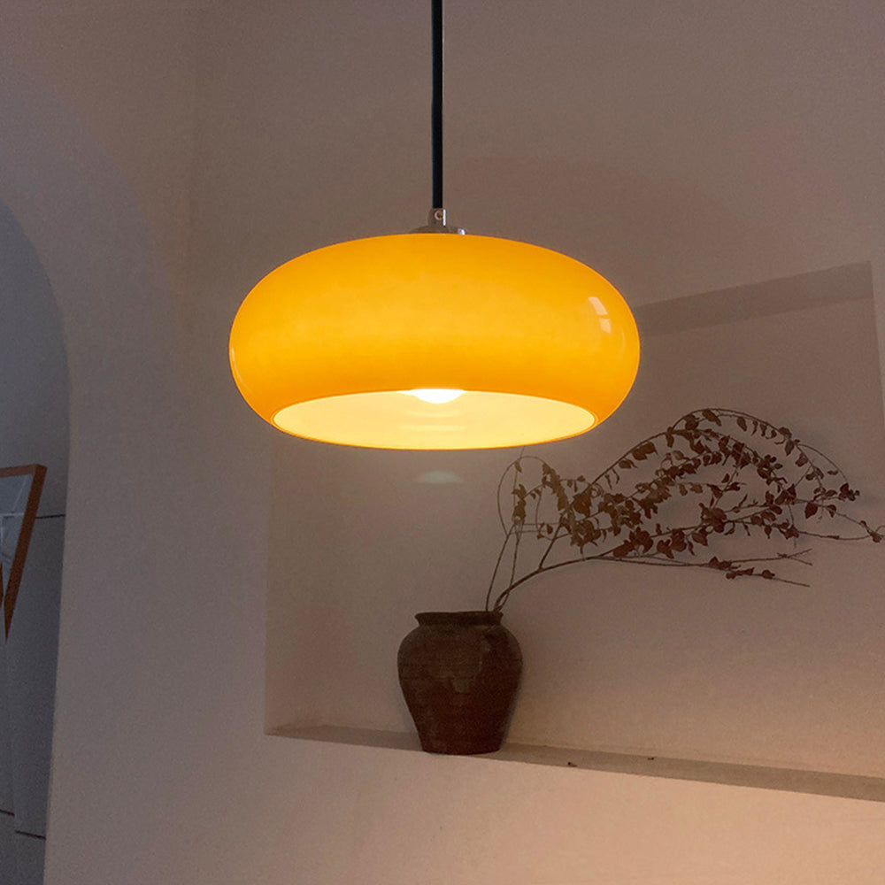 Hailie | Pendelleuchte Orange/Weiß 28 cm Glas 3