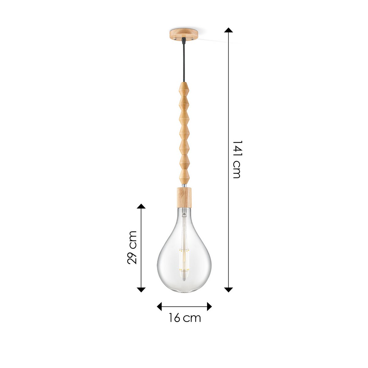 Hängelampe Dana Pear - LED G160 - dimmbar E27 klar