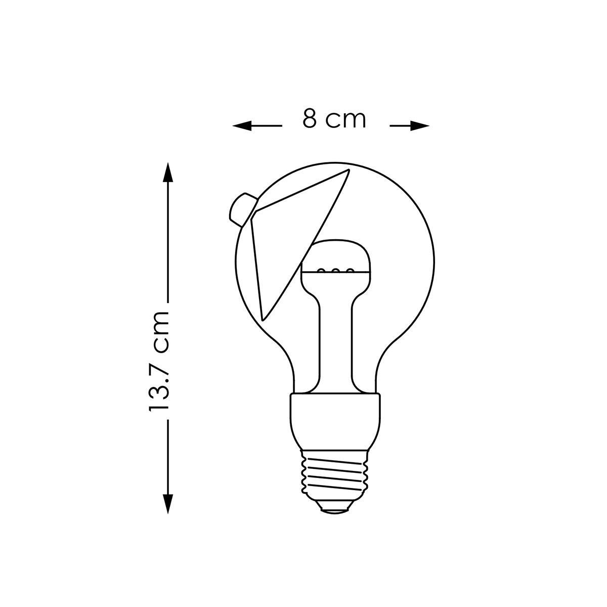 LED-Lampe Kegel silber G80 E27 3W 220Lm 2700K