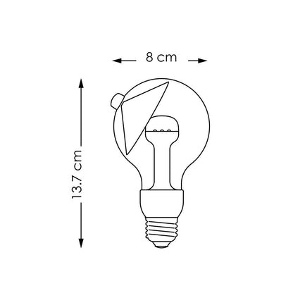 LED-Lampe Kegel silber G80 E27 3W 220Lm 2700K