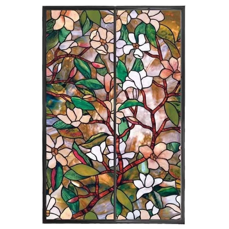 3D Blumen Fensterfolie | Sichtschutzfolie mit UV-Schutz 0