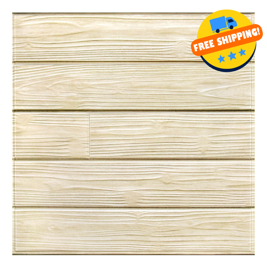 3D Buttergelbe Shiplap Wandpaneele | Selbstklebende Wandverkleidung 0