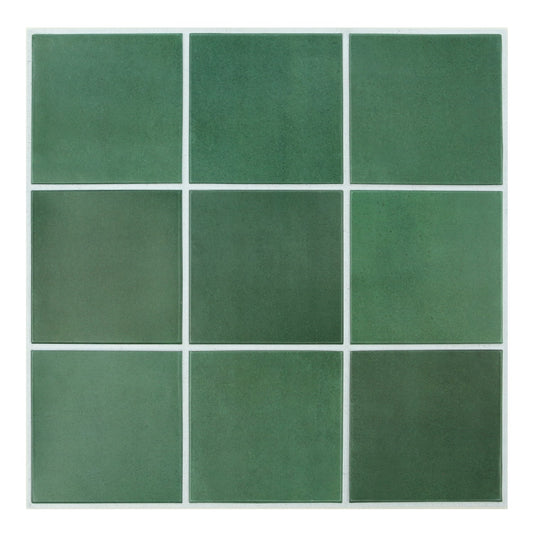 3D Dunkelgrüne Quadratische Peel and Stick Wandfliese | Wanddekoration 0