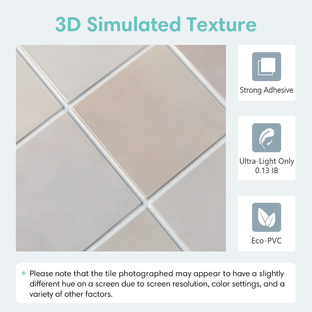 3D Grau-Rosa Quadrat Selbstklebende Wandfliesen | Wanddekoration 5