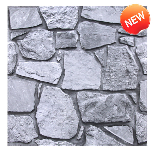 3D Graue Feldstein Klebefliesen | Peel and Stick Wandverkleidung 0