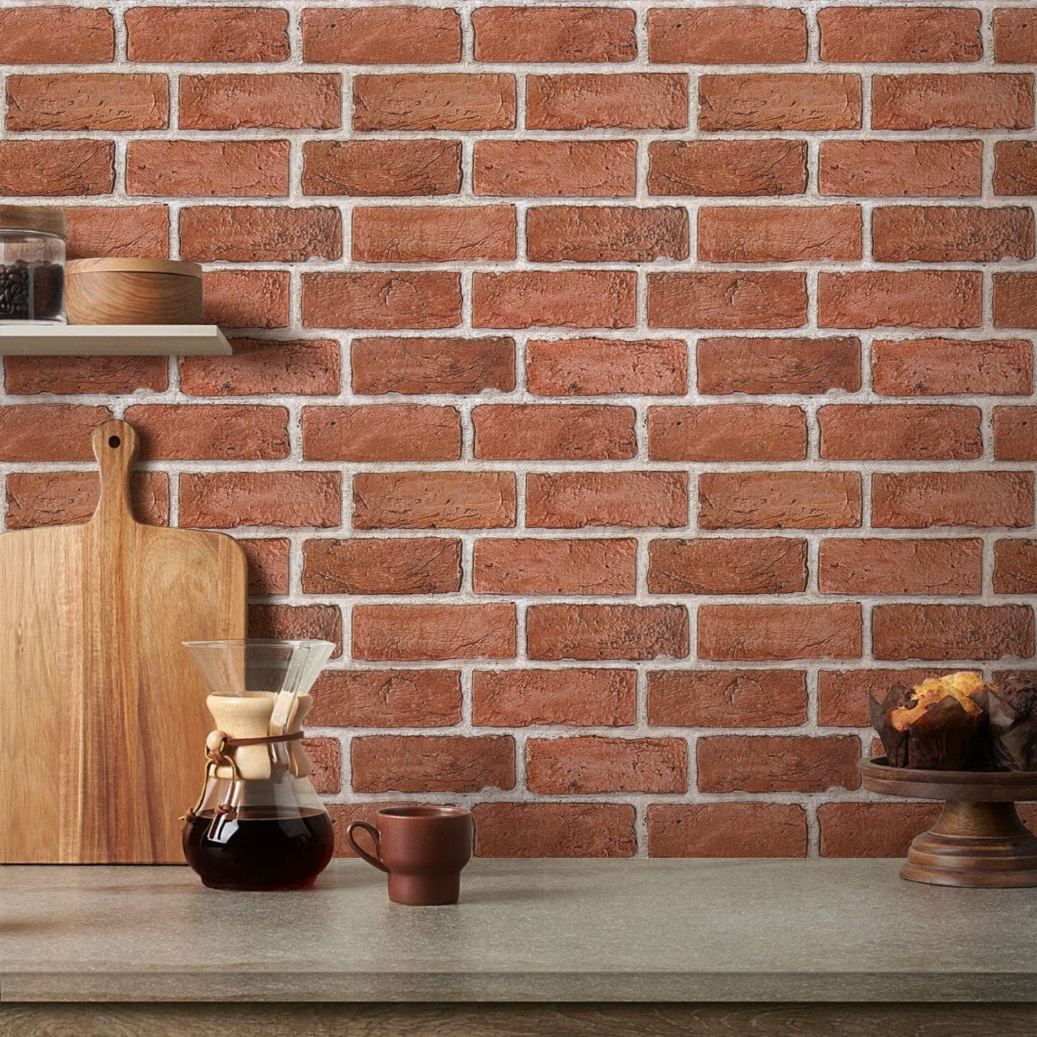 3D Klassische Rote Ziegel Wandfliesen | Selbstklebende Wandpaneele 5