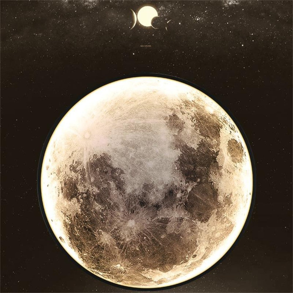 3D LED Wandleuchte Mond Schwarz | Decken- und Wandlampe 8
