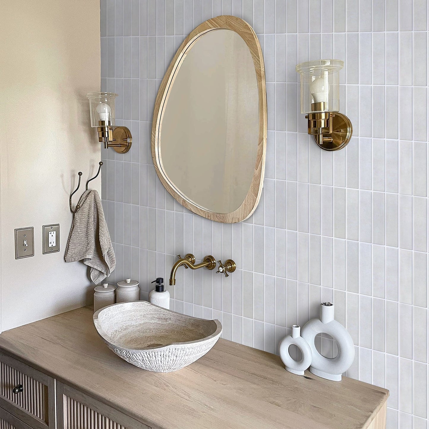 3D Mist Gray | Mosaik Wandfliesen zum Aufkleben 2