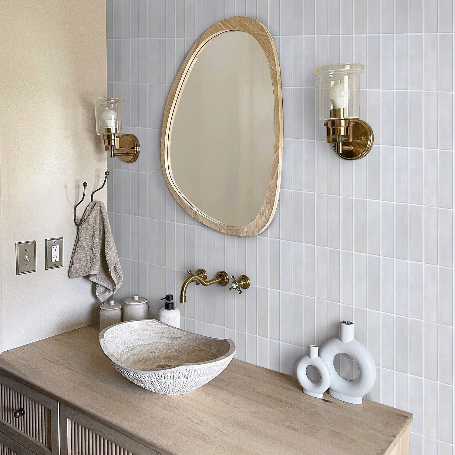 3D Mist Gray | Mosaik Wandfliesen zum Aufkleben 2