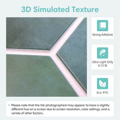 3D Patina Grün Hexagon Wandfliesen | Selbstklebende Fliesen 5