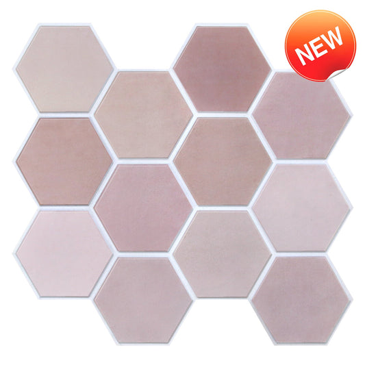3D Pink Hexagon Klebefliesen | Wandfliesen für Bad und Küche 0
