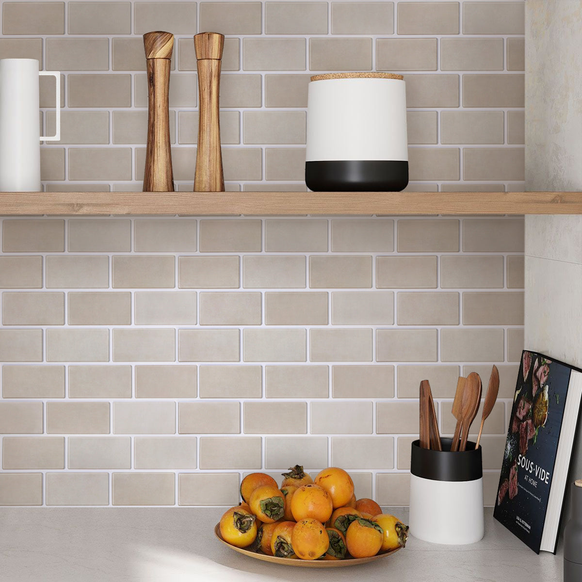 3D Toledo Cream | Selbstklebende Wandfliesen 4