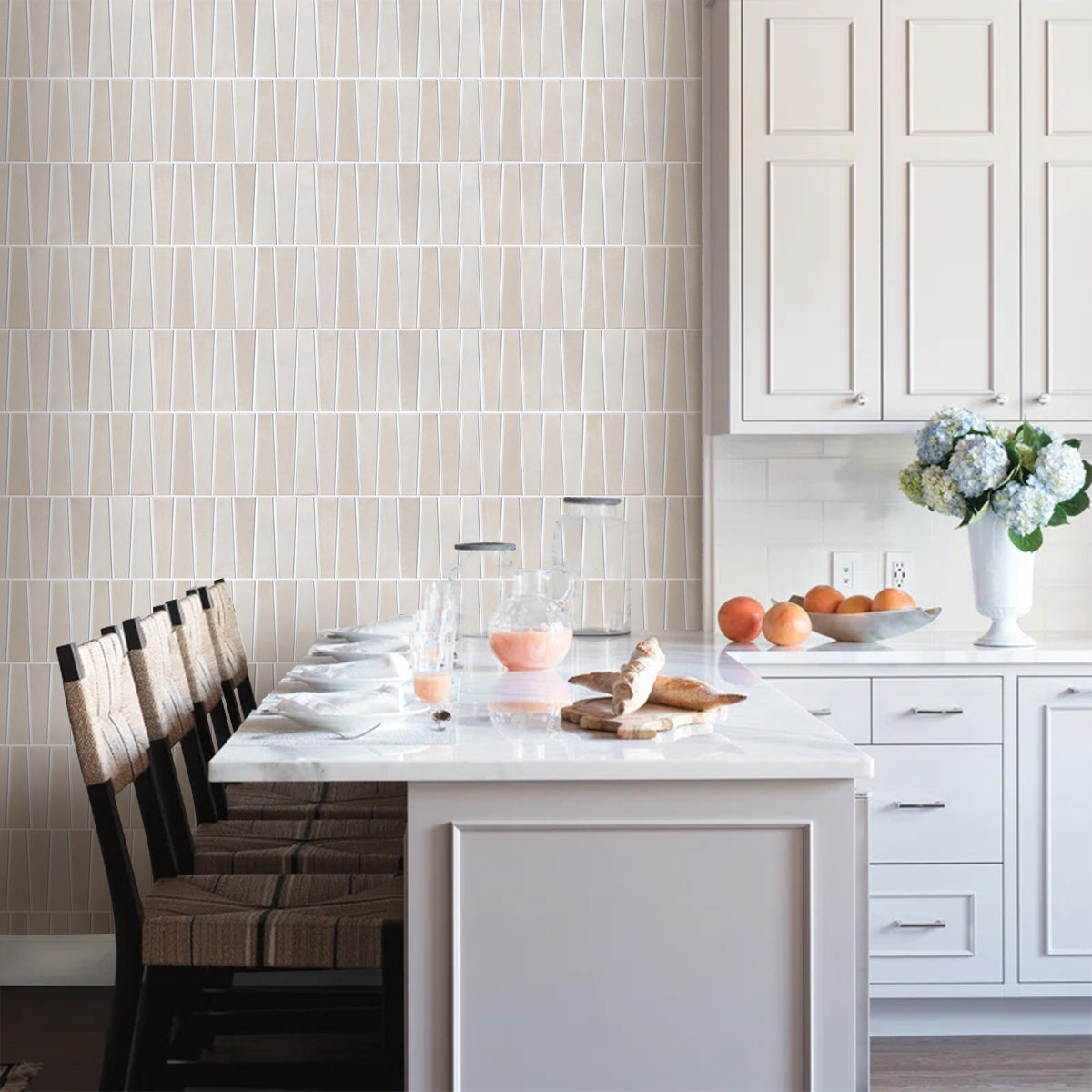 3D Trapez Creme | Selbstklebende Wandfliesen kaufen 4